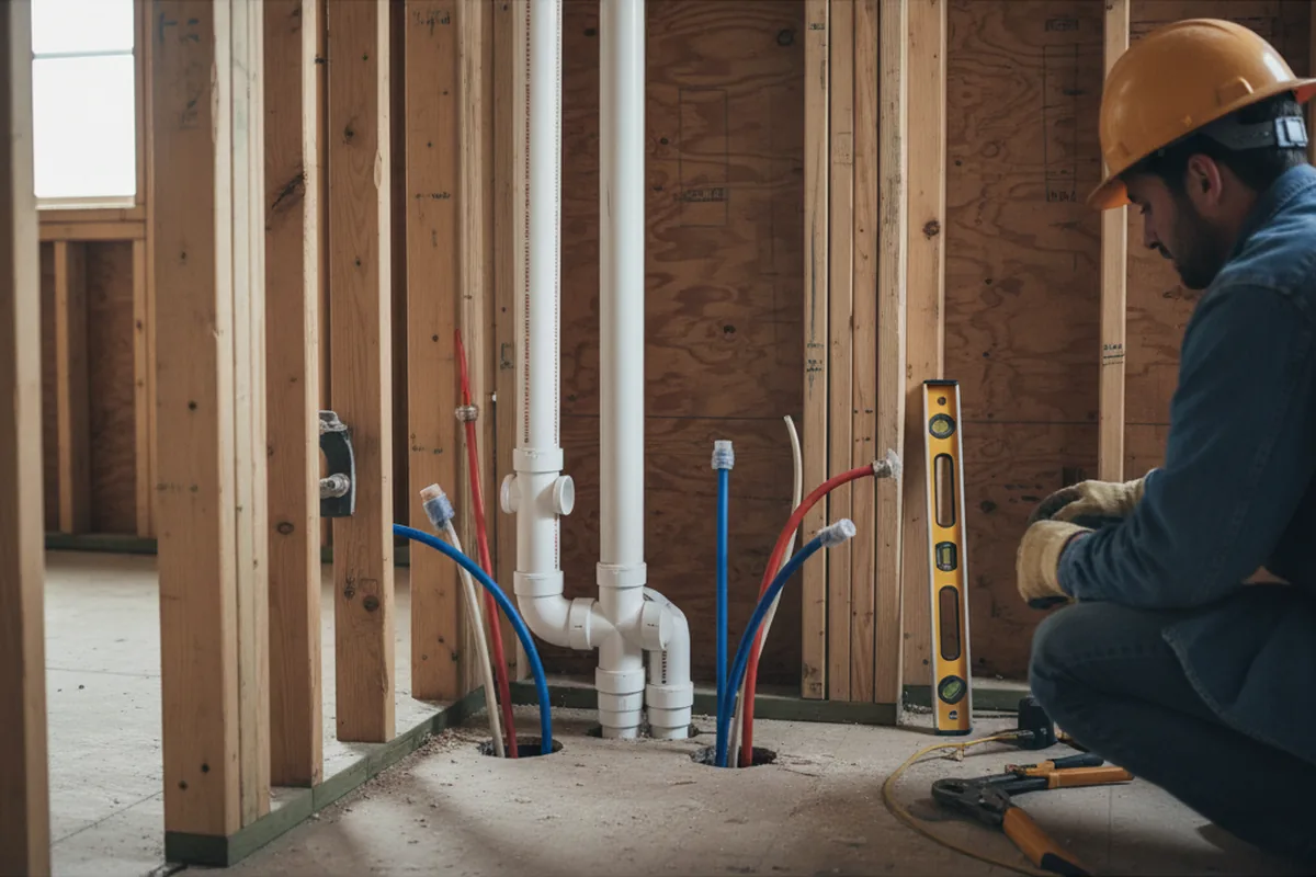 Drain and supply rough-in during Garbage Disposal Repair in Orchard Park